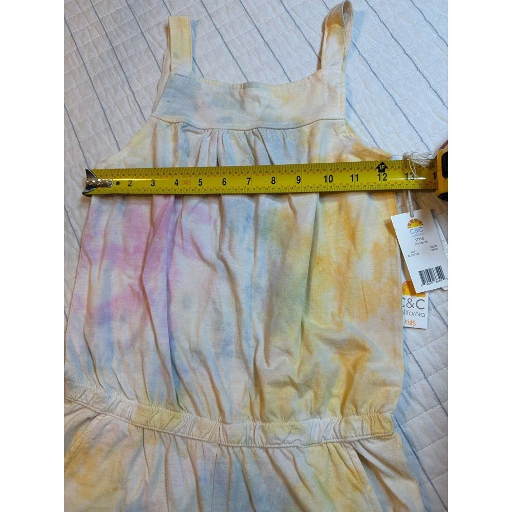 C&C California Kids‎ Girls Tie Dye Romper XL 14/16 Pastel Yellow Pink CC41001SA